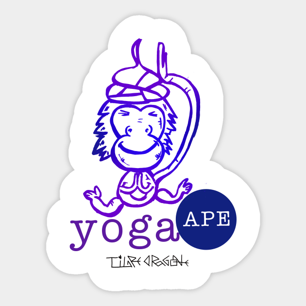 Yoga ape Sticker by Tigredragone